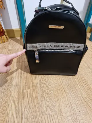Mochila Nicole Lee Original Vegana Negra