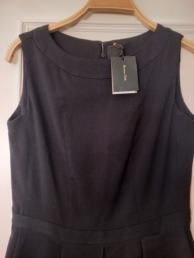 Vestido negro sin mangas Massimo Dutti