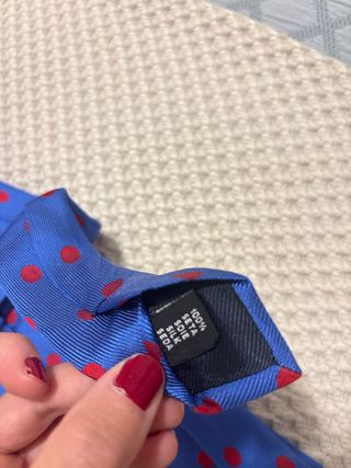 Corbata Eredi Chiarini Azul con Puntos Rojos