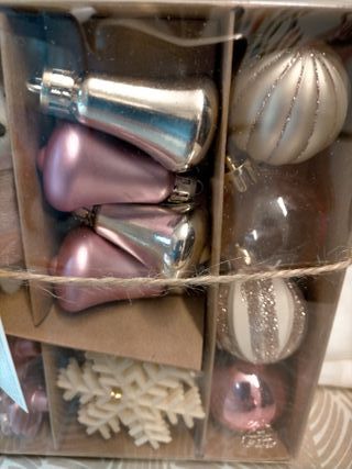 Set adornos Navidad ratones y copos nieve