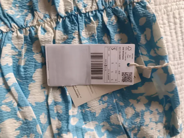 Gonna MNG blu e bianca con volant