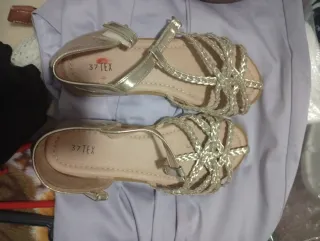 Sandalias doradas 37 TEX talla 37