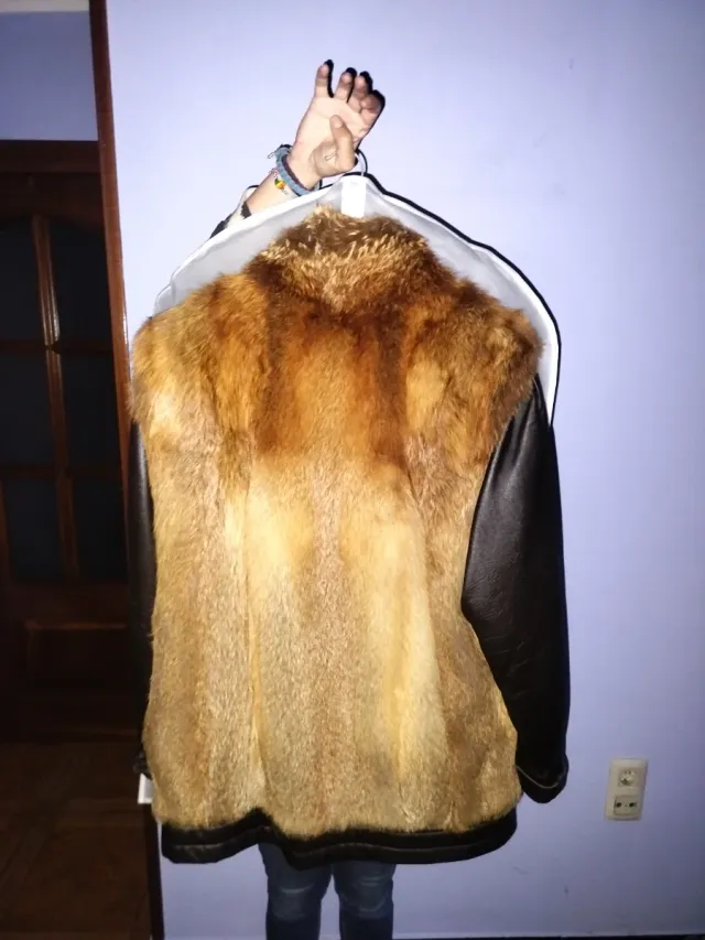 Abrigo piel y cuero