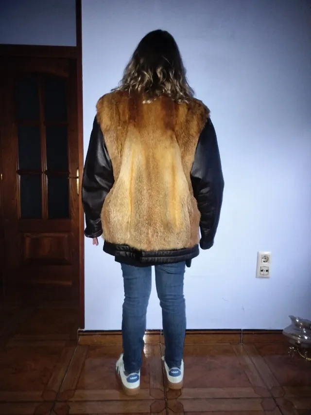 Abrigo piel y cuero