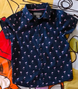 Camisa niño Primark flamencos azul