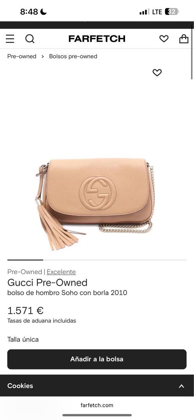 Borsa Gucci Soho Beige in Pelle ORIGINALE 100% con SCATOLA