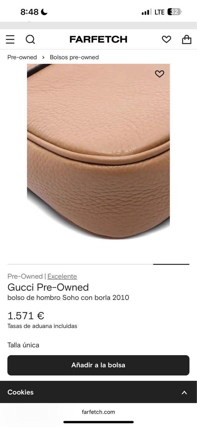 Borsa Gucci Soho Beige in Pelle ORIGINALE 100% con SCATOLA