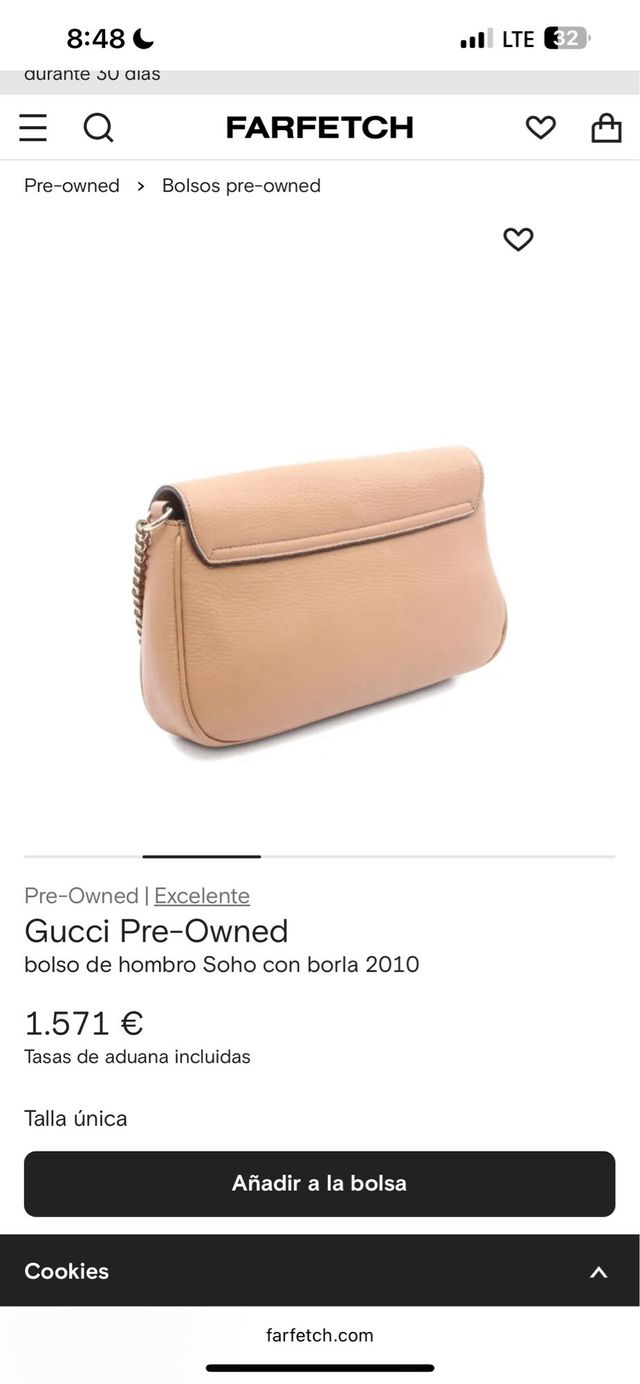 Borsa Gucci Soho Beige in Pelle ORIGINALE 100% con SCATOLA