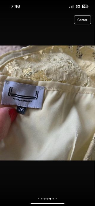 Vestido Adolfo Domínguez encaje amarillo