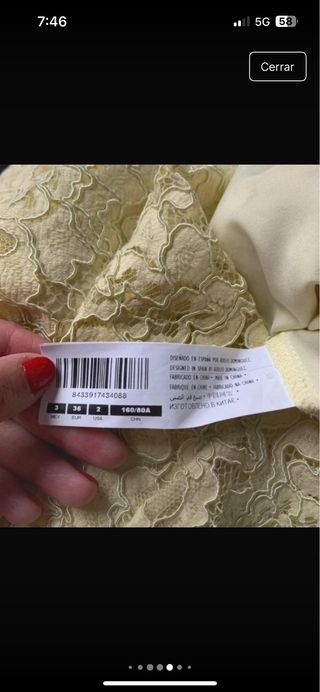 Vestido Adolfo Domínguez encaje amarillo