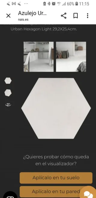 Azulejos hexagonales NAIS blancos nuevos