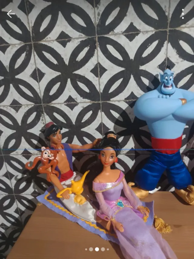 Muñecos Disney Aladín y Jasmín ( el genio aparte)