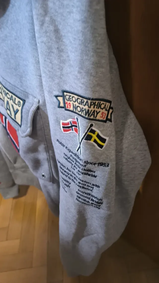 Sudadera Geographical Norway Gris Invierno