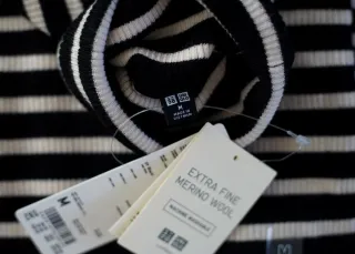 Jersey Lana Merino Uniqlo Rayas M Mujer