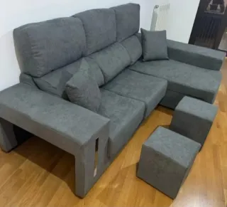 Sofá modular gris tela