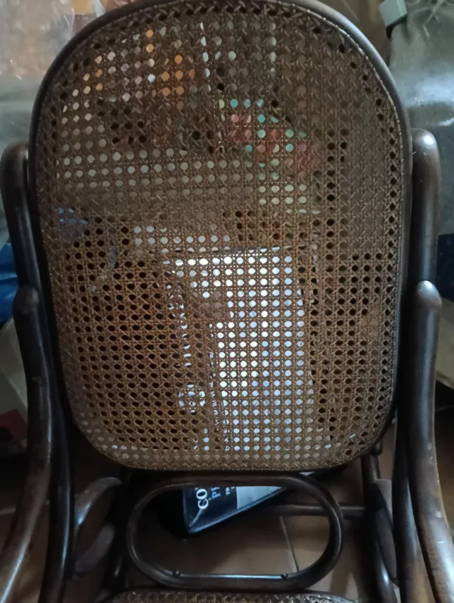 Mecedora Mercedes Vintage Madera Mimbre