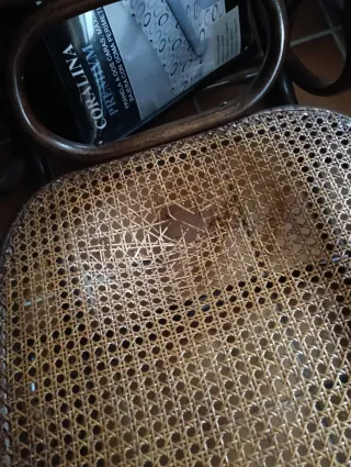 Mecedora Mercedes Vintage Madera Mimbre