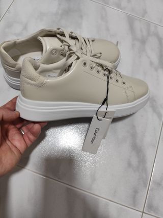 Zapatillas Calvin Klein Beige Mujer Originales