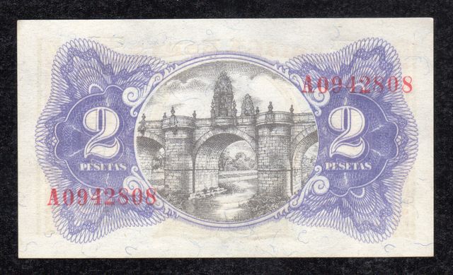 Billete 2 Pesetas República Española 1938