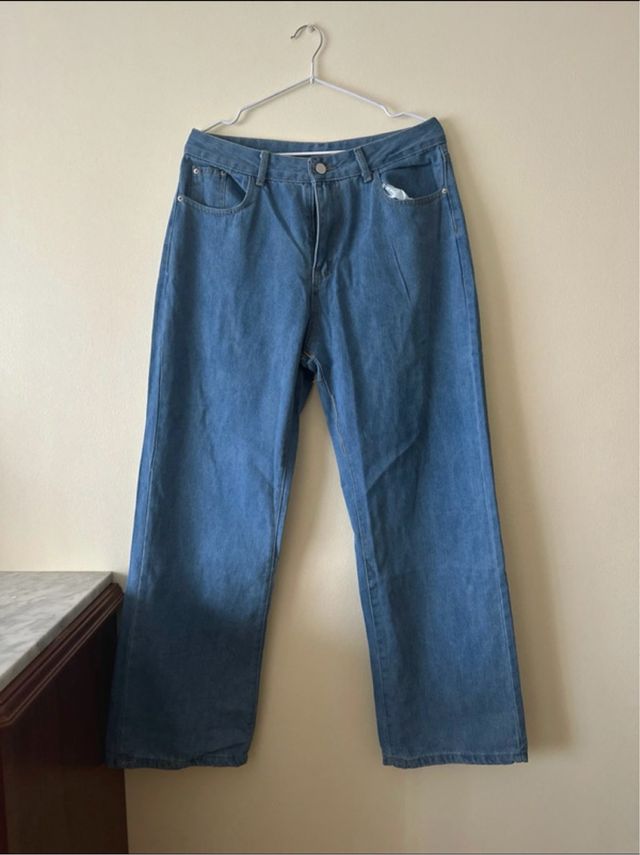 Pantalón vaquero ancho azul