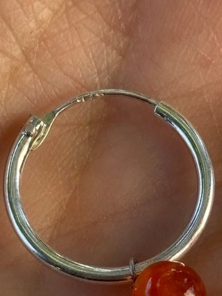 Orecchini cerchio argento 925 e corniola