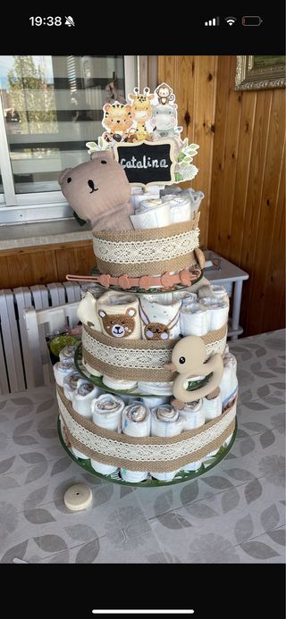 Tarta de pañales para bebé