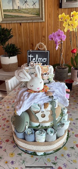Tarta de pañales para bebé