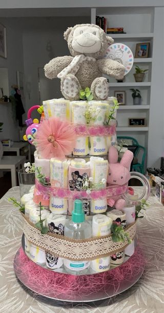 Tarta de pañales para bebé