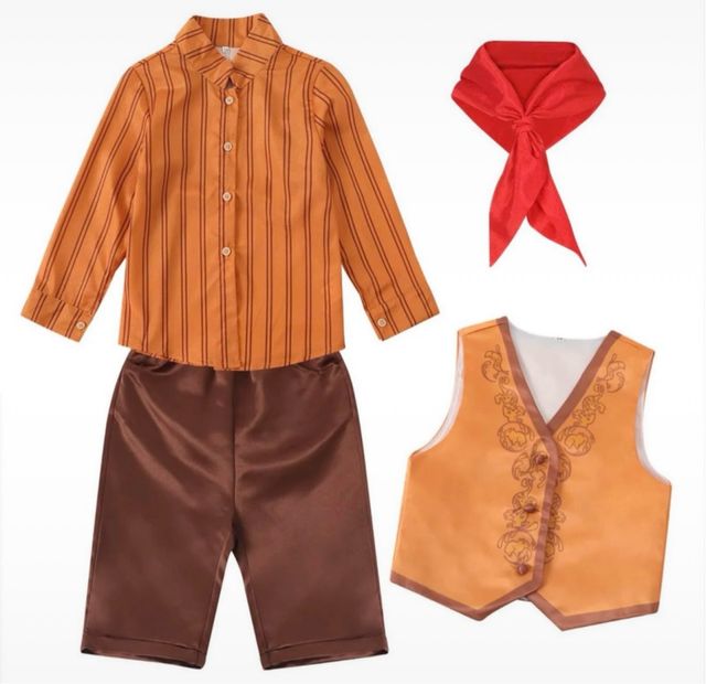 Disfraz infantil camisa, chaleco y pañuelo