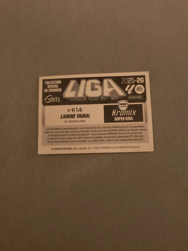 Cromo Lamine Yamal FC Barcelona Panini