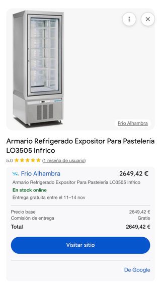 ARMARIO EXPOSITOR INFRICO LO3505