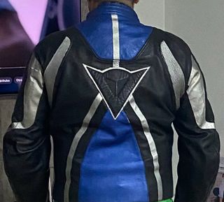 Chaqueta Piel Dainese Negra y Azul talla L