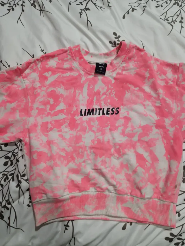 Sudadera tie-dye rosa y blanca talla XS