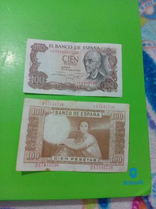 Billetes antiguos 100 pesetas Banco de España