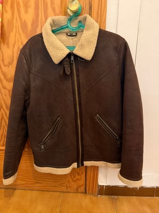 Chaqueta aviador forrada marrón