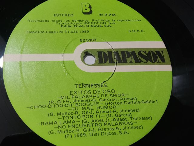 Vinilo Tennessee Exitos de Oro