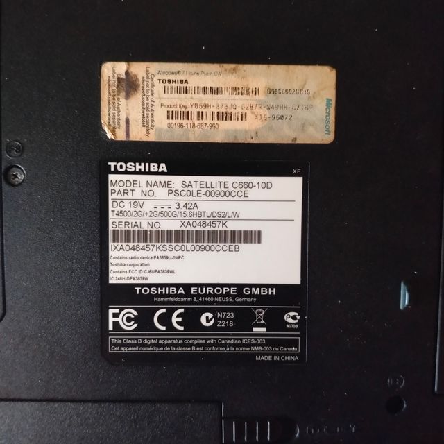 Ordenador Portátil Toshiba