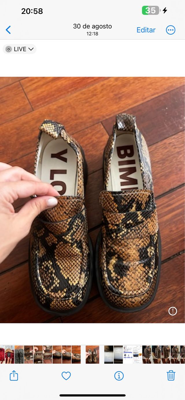 Mocasines Bimba y Lola piel serpiente
