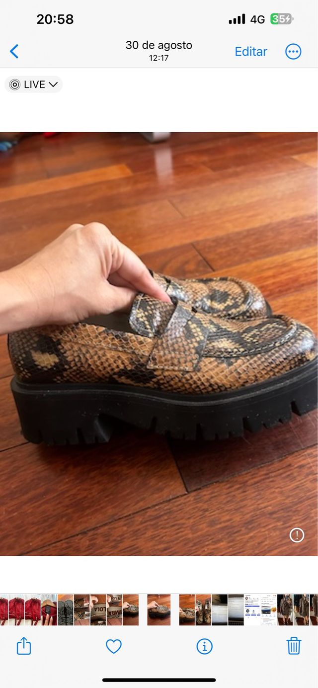 Mocasines Bimba y Lola piel serpiente