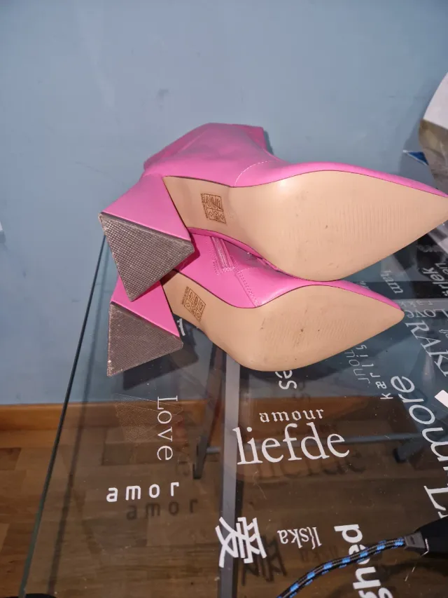 Botas rosas tacón alto talla 38