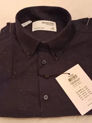 Camisa SELECTED HOMME azul jaspeado S