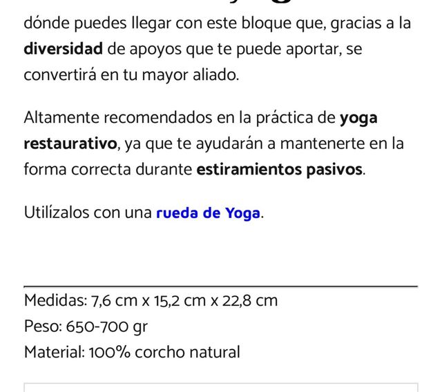 Bloques de corcho NaturYoga x 22