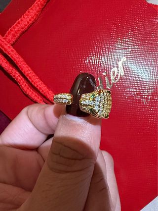 Anillo Pantera dorado con brillos