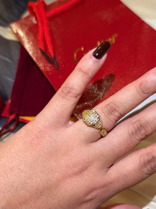 Anillo Pantera dorado con brillos