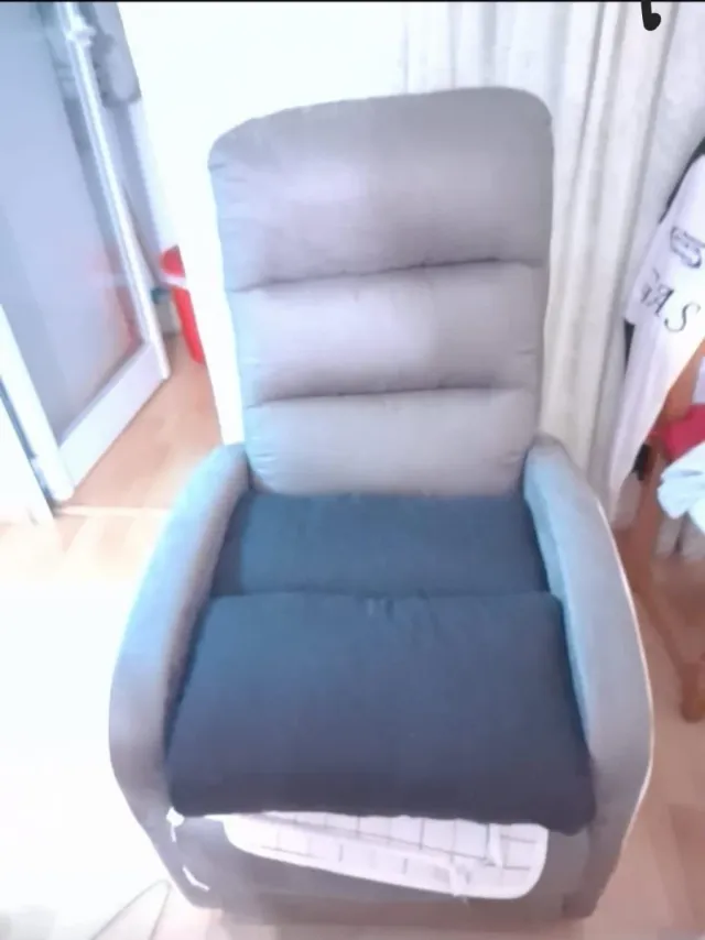 Sillón individual tela gris