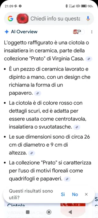 Grande ciotola in ceramica rossa