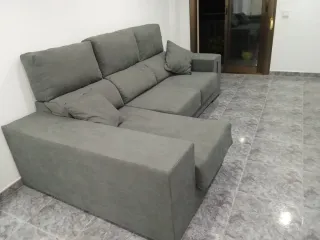 Sofá modular gris tela