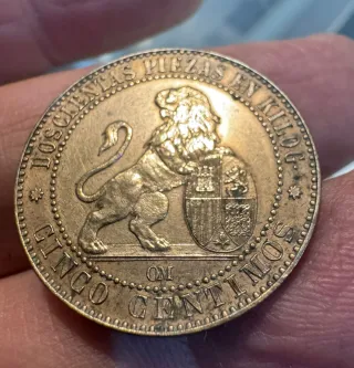 GOBIERNO PROVISIONAL 5 CENTIMOS OM 1870  EBC