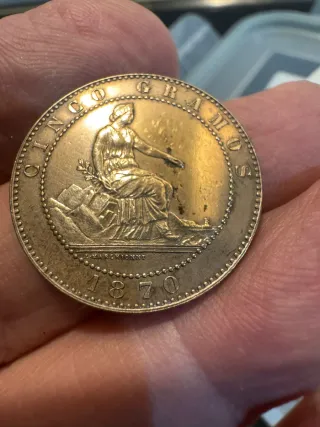 GOBIERNO PROVISIONAL 5 CENTIMOS OM 1870  EBC