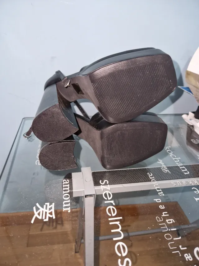 Sandalias plataforma negras talla 38